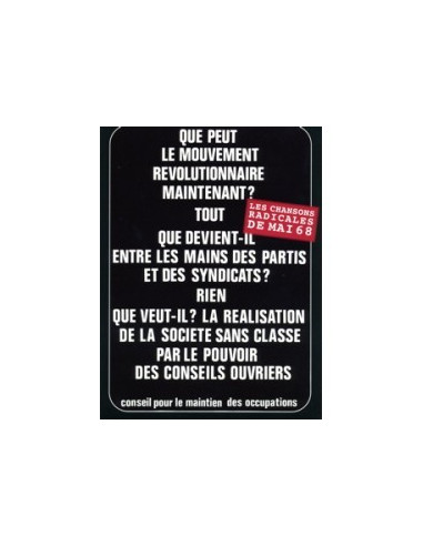 MAI 68 les chansons contestataires et radicales de la rue (album CD + affiche historique)