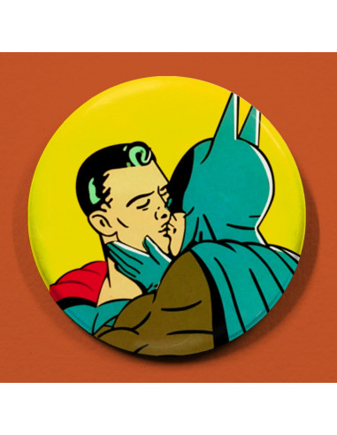 Badge gay Batman et Superman kissing LGBT