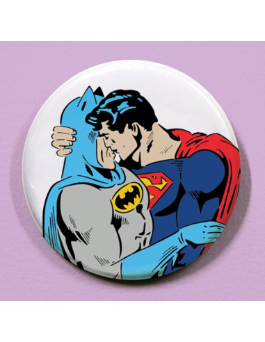 Badge gay Superman embrasse Batman LGBT