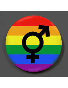 Badge LGBT symboles masculin et feminin