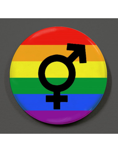 Badge LGBT symboles masculin et feminin
