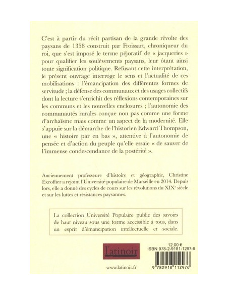 1000 ans de révoltes paysannes - Une histoire d'émancipation et de défense des communs (Christine Excoffier)
