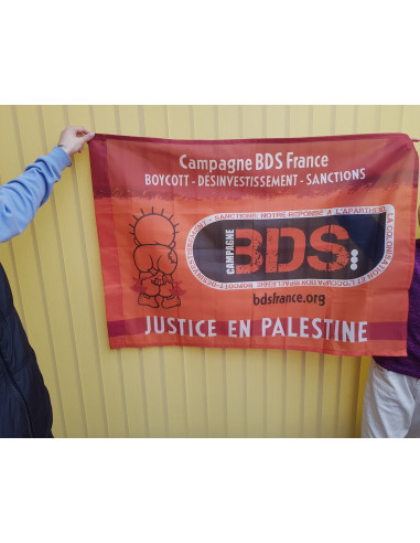 Drapeau Boycott Apartheid Israel BDS...