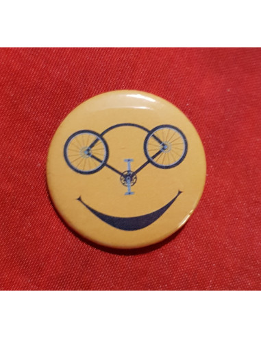 Badge smiley vélo une idée du bonheur