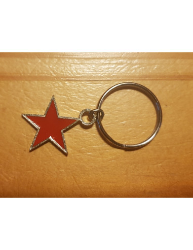 Porte-clés étoile rouge métal...