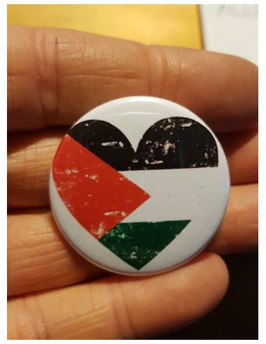 Badge Palestine à coeur (coeur aux...