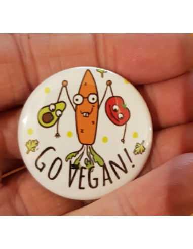 Badge Go Vegan (la carotte et ses...