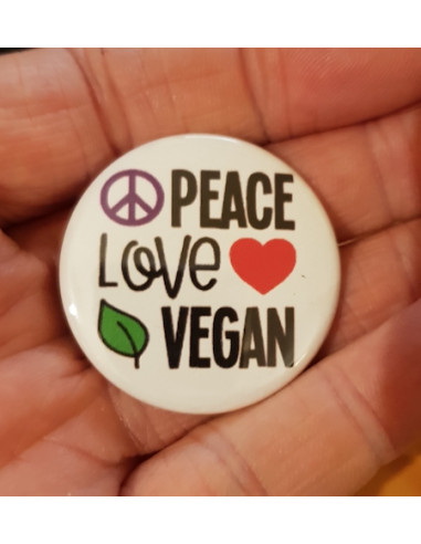 Badge Peace Love Vegan (le seul...