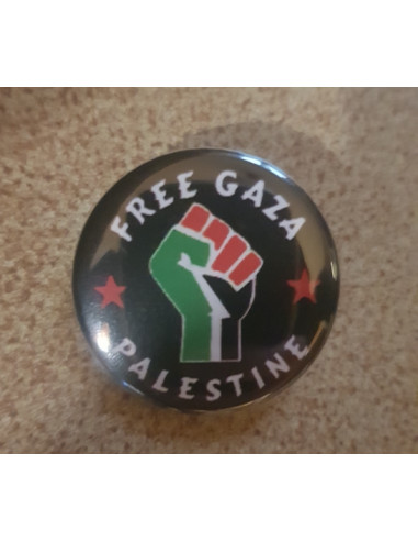 Badge Free Gaza Palestine poing levé