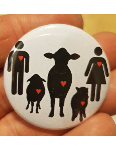 Badge Humains Animaux une seule famille