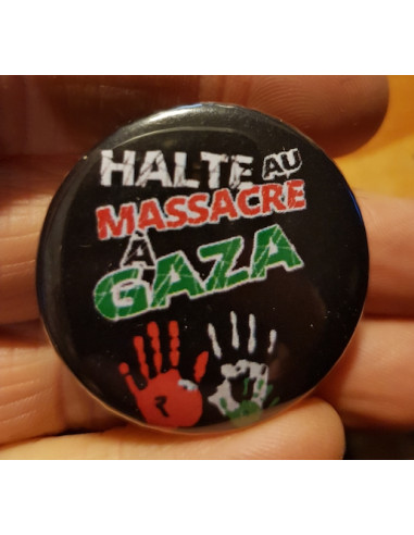 Badge Halte au massacre à Gaza...