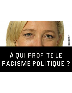 Lot de 10 stickers antifascistes et anti Le Pen "À qui profite..."