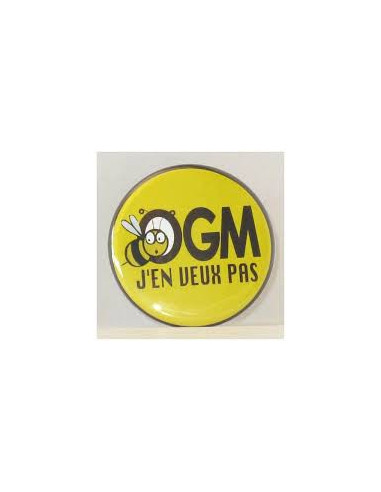 Badge OGM J'en veux pas Abeille