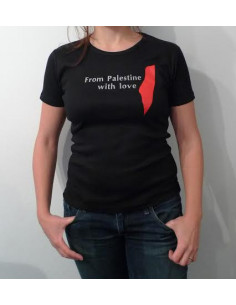 Tee-shirt From Palestine with love (noir)