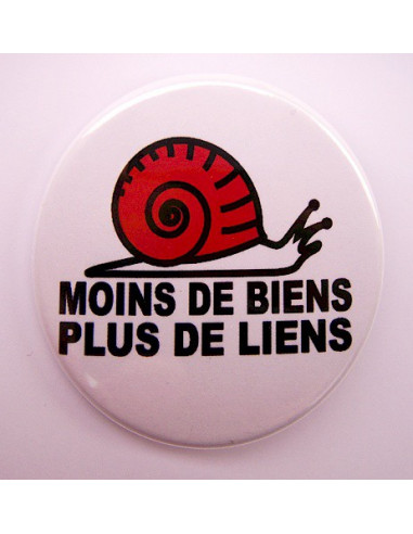 Badge Moins de Biens, Plus de Liens