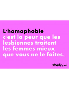 L'homophobie c'est la peur...