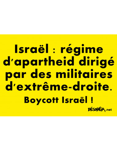 Sticker "Israël : régime d'apartheid...