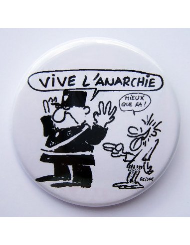 Badge Vive l'Anarchie gamin au révolver