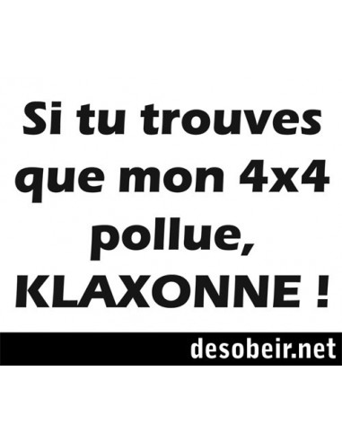 Autocollant 4x4 pollue klaxonne