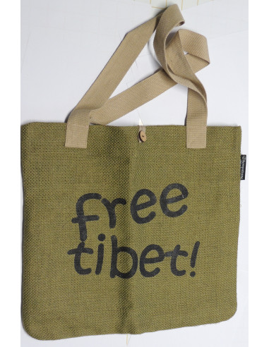 Sac Free Tibet en toile de jute...
