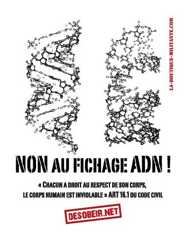 Sticker Non au fichage ADN !