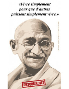 Sticker Citation Gandhi (Vivre simplement)