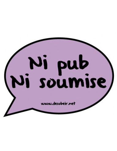 Bulle de BD antipub "Ni pub ni...