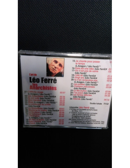 CD L'art de Léo Ferré. Les Anarchistes (26 titres interprété par Léo Ferré)