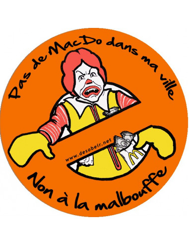 Sticker "Pas de Mac Do dans ma ville"