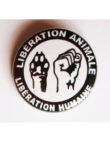 Badge Libération animale, libération humaine