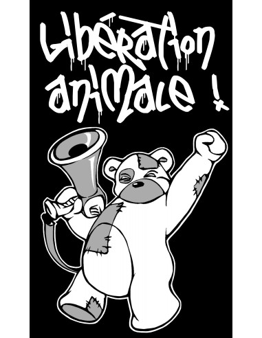 Libération animale nounours (autocollant / sticker)