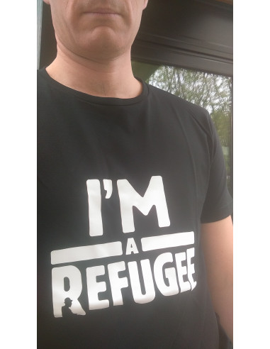 Tee shirt HK "I'm a refugee" (bio, équitable, local : marque Transition)