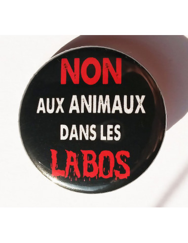 Badge Non aux animaux dans les labos
