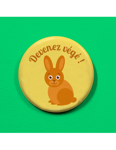 Badge Devenez végé (lapin) !