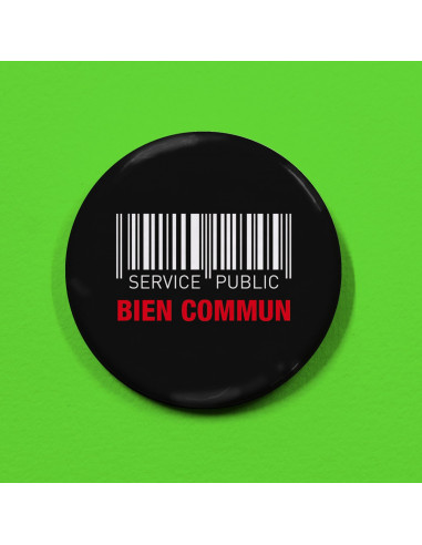 Badge Service public - Bien commun - code barre