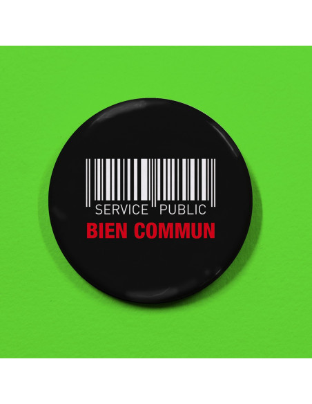 Badge Service public - Bien commun - code barre