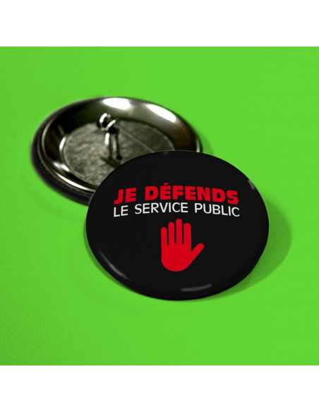 Badge Je défends le service public (main)