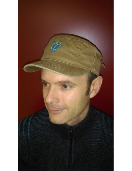 Casquette marron clair France insoumise en matière jean résistante modèle Che Guevara