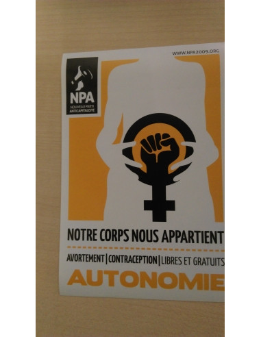Sticker NPA : Notre corps nous appartient