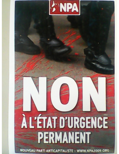 Sticker NPA : non à l'état d'urgence permanent