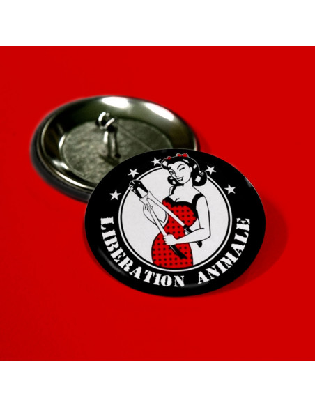 Badge Libération animale, avec pince coupante