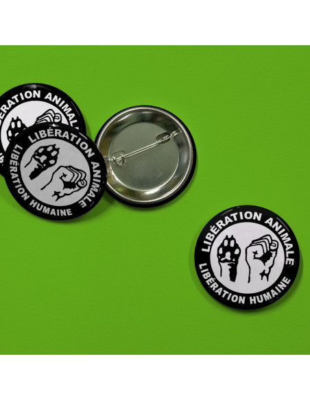 Badge Libération animale, libération humaine