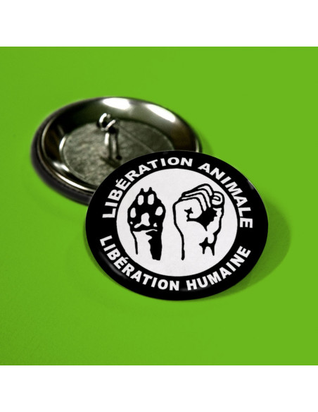 Badge Libération animale, libération humaine