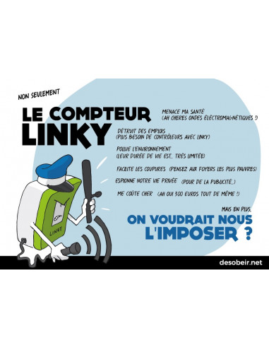 Sticker " Le compteur Linky, on voudrait nous l'imposer?"