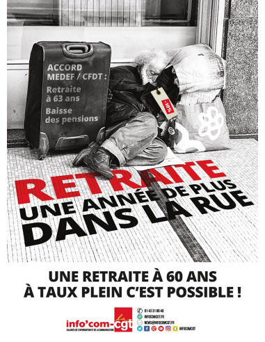 Retraite. Une année de plus dans la rue ! (affiche Info Com CGT n°013)