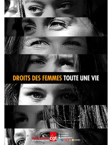 Droit des femmes, toute une vie ! (affiche Info Com CGT n°061)