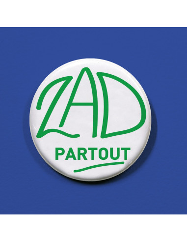 Badge ZAD partout vert et blanc