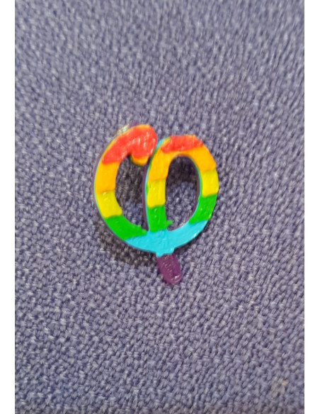 Le Phi de la France insoumise (FI) (pin's arc-en-ciel gay friendly)