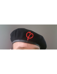 Béret Che Guevara noir avec le symbole de la France insoumise (Phi / FI rouge) 2