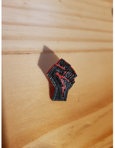 Poing noir sur fond rouge (symbole de la révolution sociale et libertaire, rouge et noire) 2